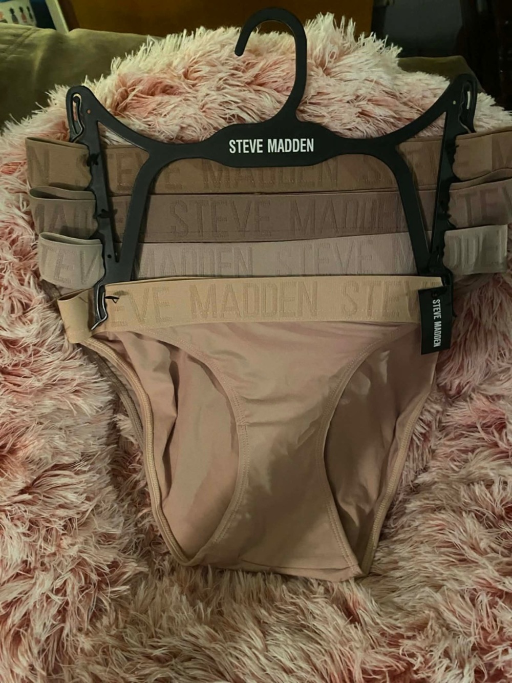 Steve Madden Beige/Nude Logo Bikini Bottoms - 4 Pack